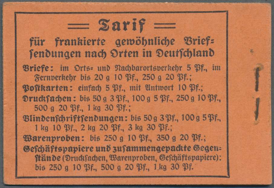 Deutsches Reich - Markenheftchen: 1913, 2 M. Germania-Markenheftchen Ohne ONr., Leer Mit 4 Unbedruck - Postzegelboekjes