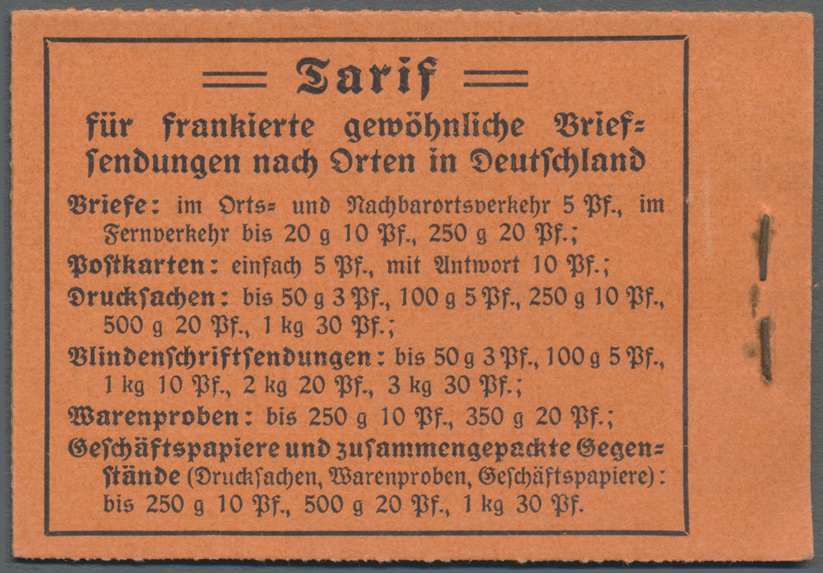 ** Deutsches Reich - Markenheftchen: 1914. Germania 2 Mark, Ohne ONr,  Nur 1 H.-Blatt 9 I Dgz (postfris - Postzegelboekjes