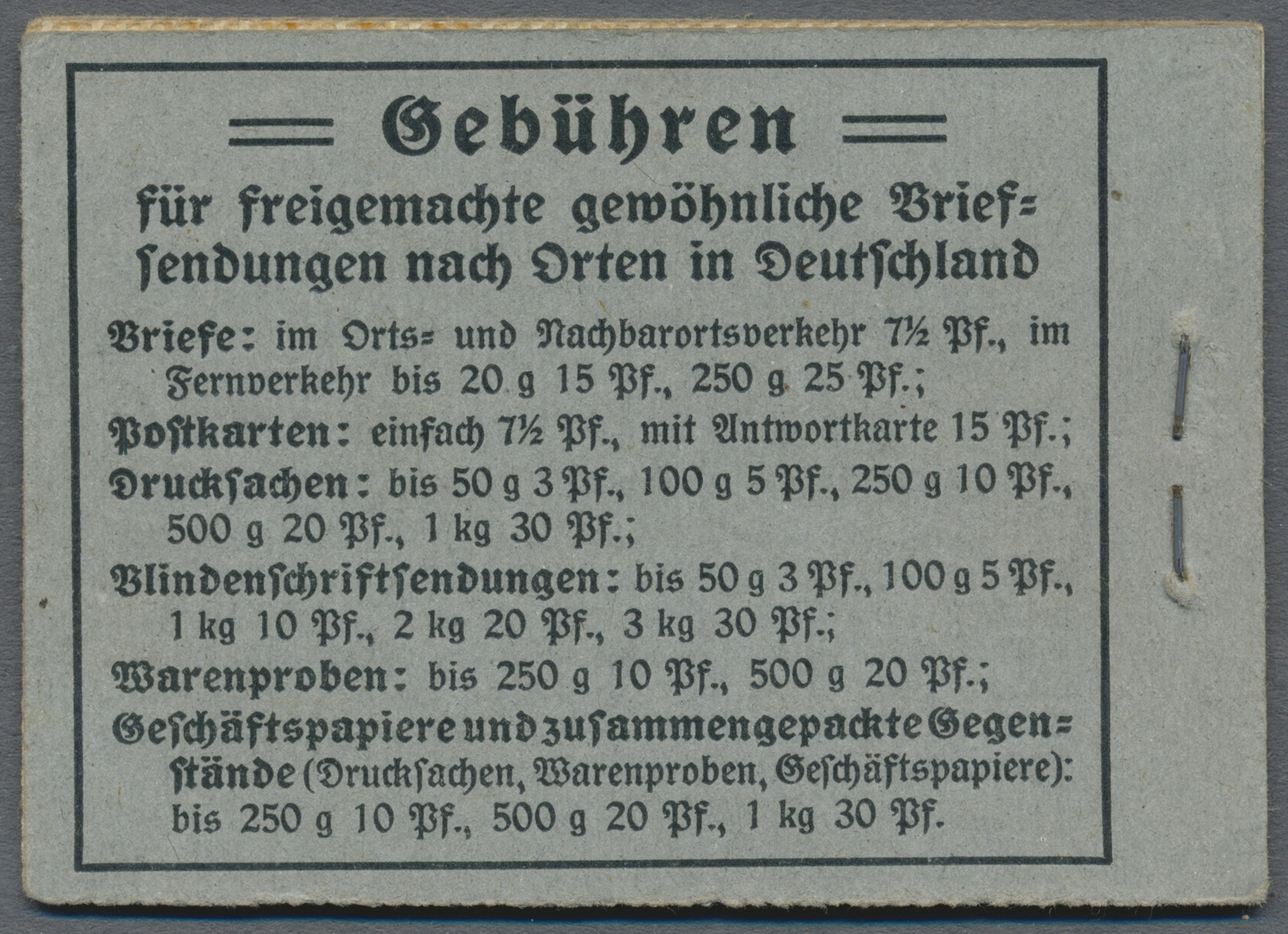 * Deutsches Reich - Markenheftchen: 1916, 75 Pfg. Germania Markenheftchen, Komplett Mit Allen Blättern - Postzegelboekjes
