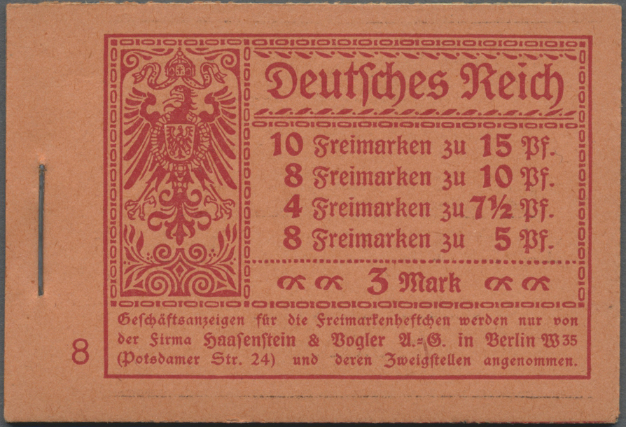 * Deutsches Reich - Markenheftchen: 1919, Germania Markenheftchen Zu 3 Mark, Blätter Kleben An Zwische - Postzegelboekjes