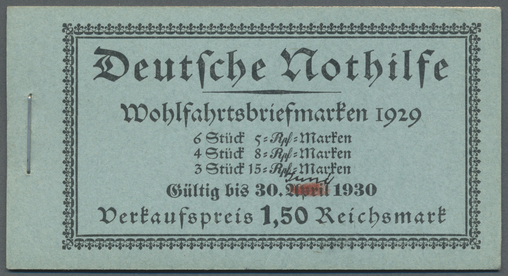 * Deutsches Reich - Markenheftchen: 1929, Markenheftchen Mi.-Nr 28.2, Ohne Ordnungsnummer, Ungebraucht - Postzegelboekjes