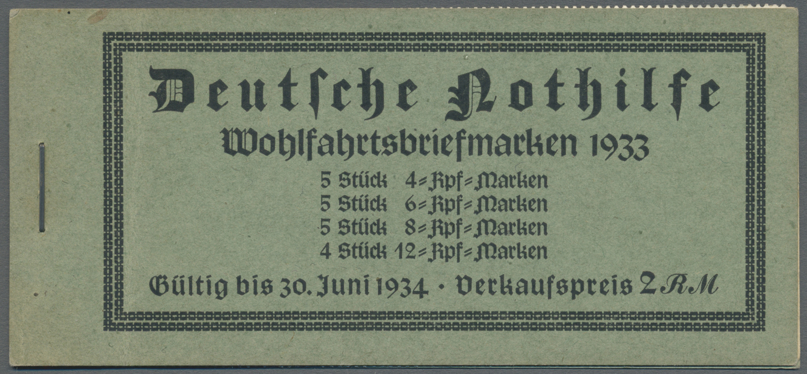 * Deutsches Reich - Markenheftchen: 1933, Markenheftchen Wagner, Anhaftungen, Gummifehler, Ein Blatt S - Postzegelboekjes