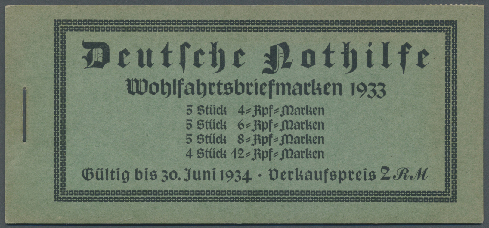 ** Deutsches Reich - Markenheftchen: MH 34.2 Postfrisch, "Wagner 1933", Kpl. Heftchen Ohne Aufschlagebu - Postzegelboekjes