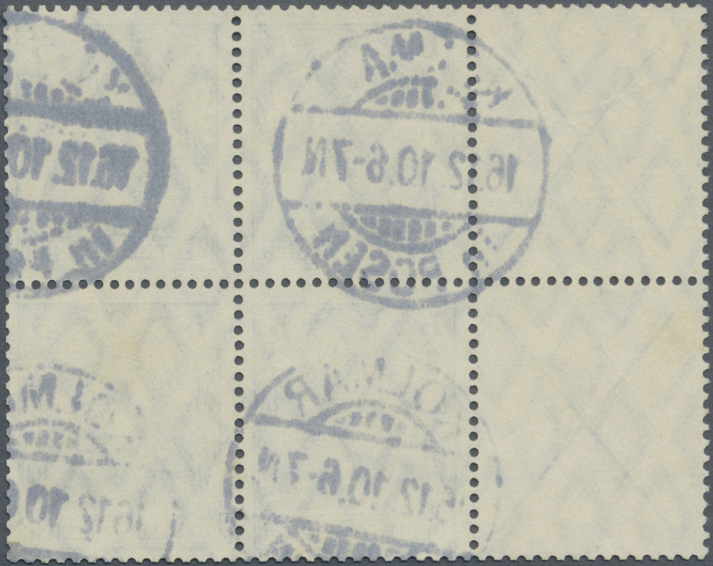 O Deutsches Reich - Markenheftchenblätter: 1910, Germania-Heftchenblatt Ohne Rand Mit 2 Diagonalkreuze - Postzegelboekjes