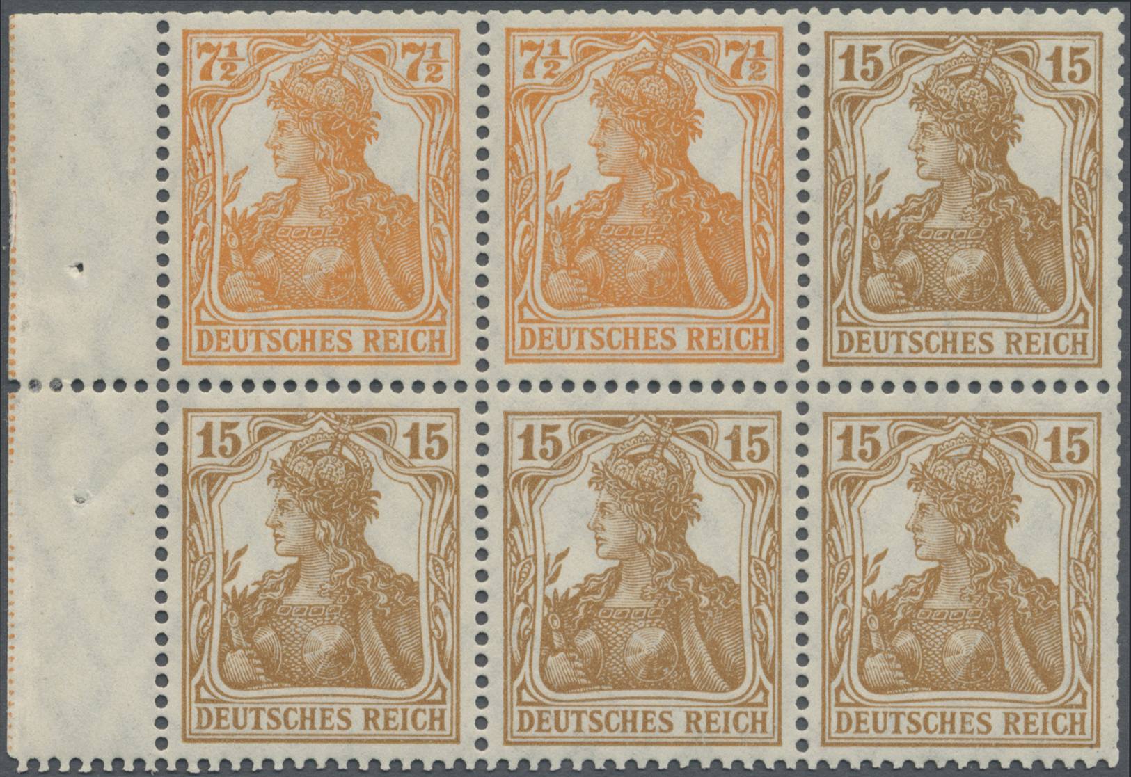 */** Deutsches Reich - Markenheftchenblätter: 1919, 7½ Pf + 15 Pf  Germania Heftchenblatt, Falz Im Rand, - Postzegelboekjes