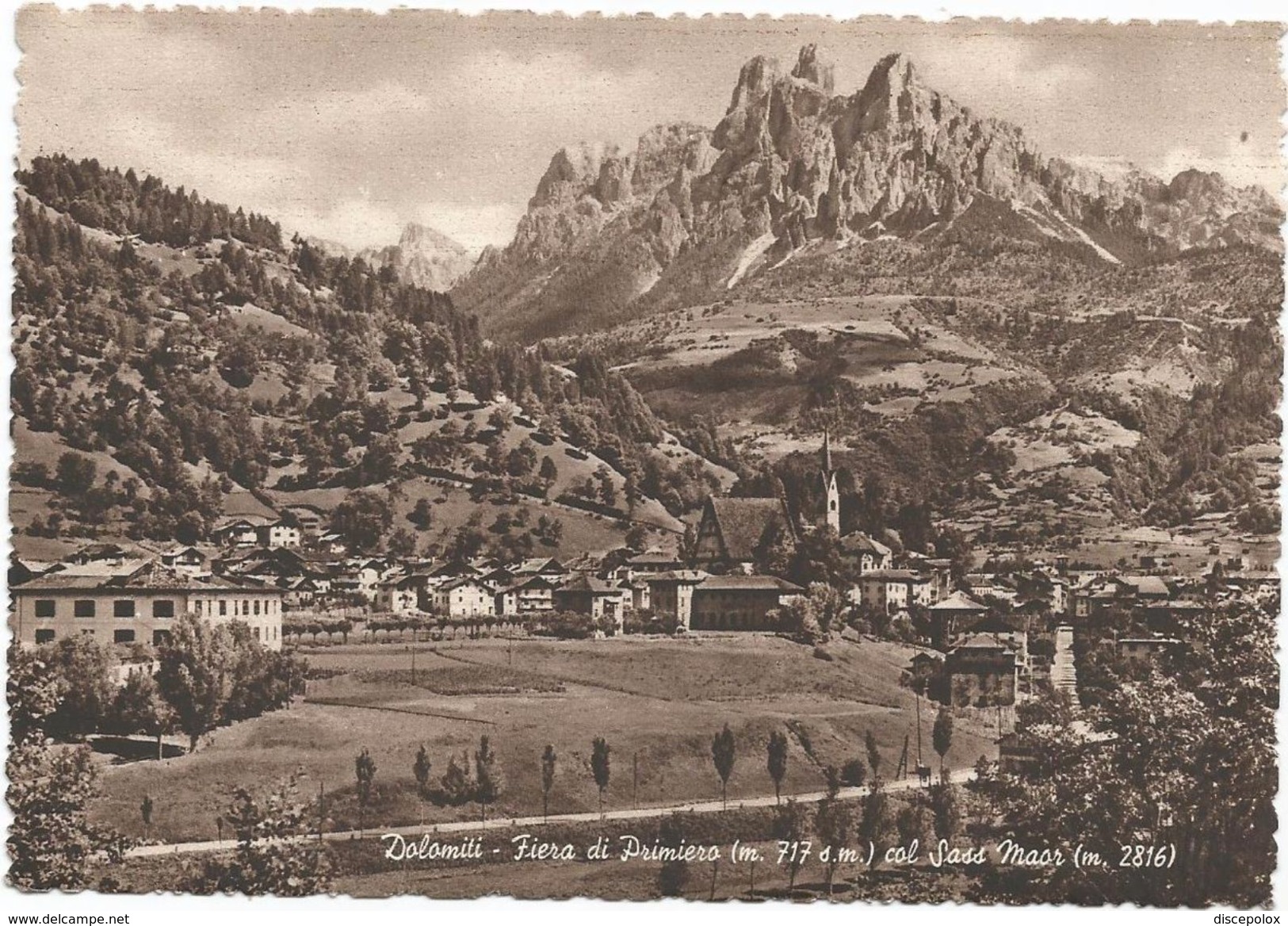 Z4756 Fiera Di Primiero (Trento) - Panorama Col Sass Maor / Viaggiata 1954 - Autres & Non Classés