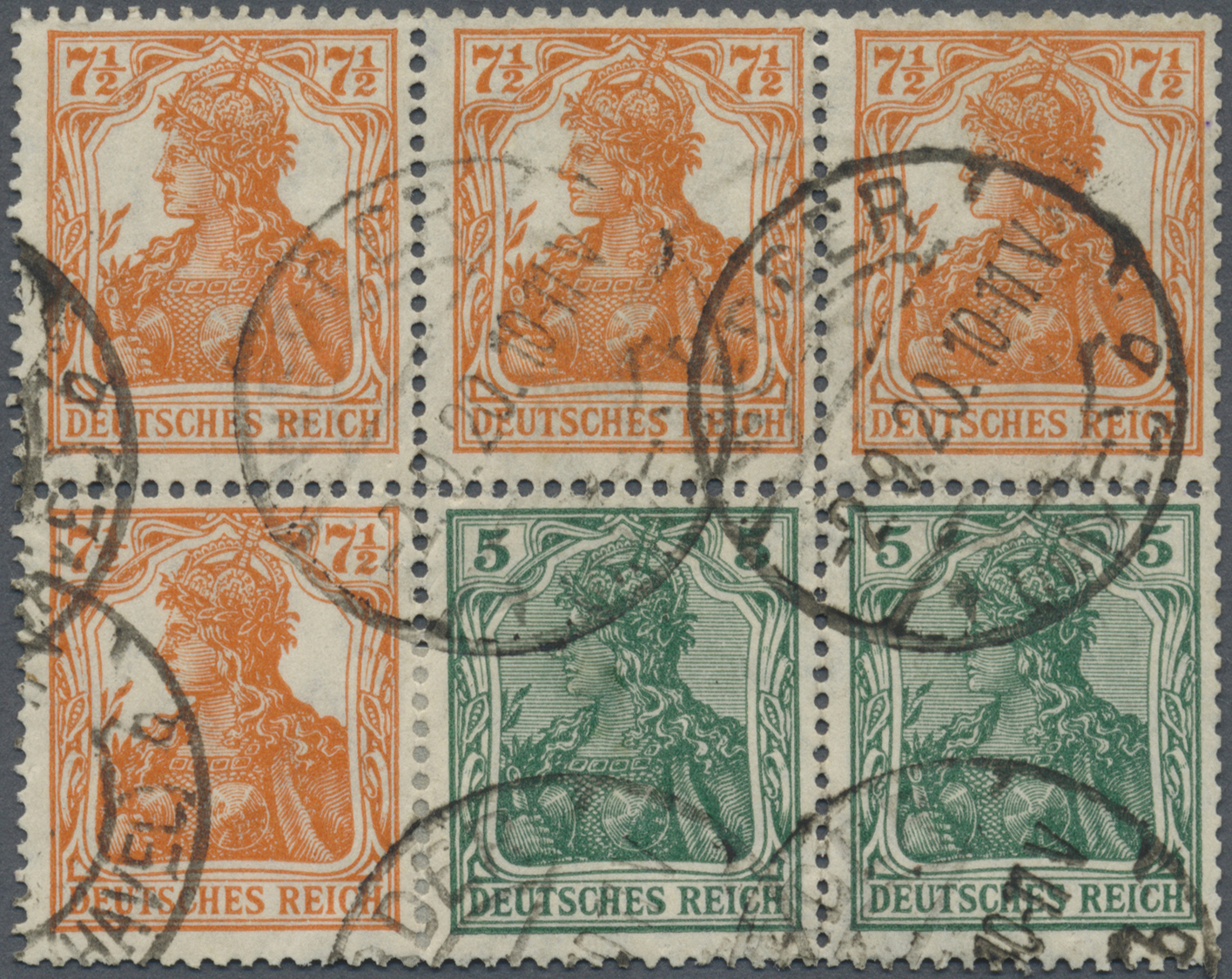 O Deutsches Reich - Markenheftchenblätter: 1918 - 1919, 7½ Und 5 Pf Germania Im Heftchenblatt Ohne Ran - Postzegelboekjes