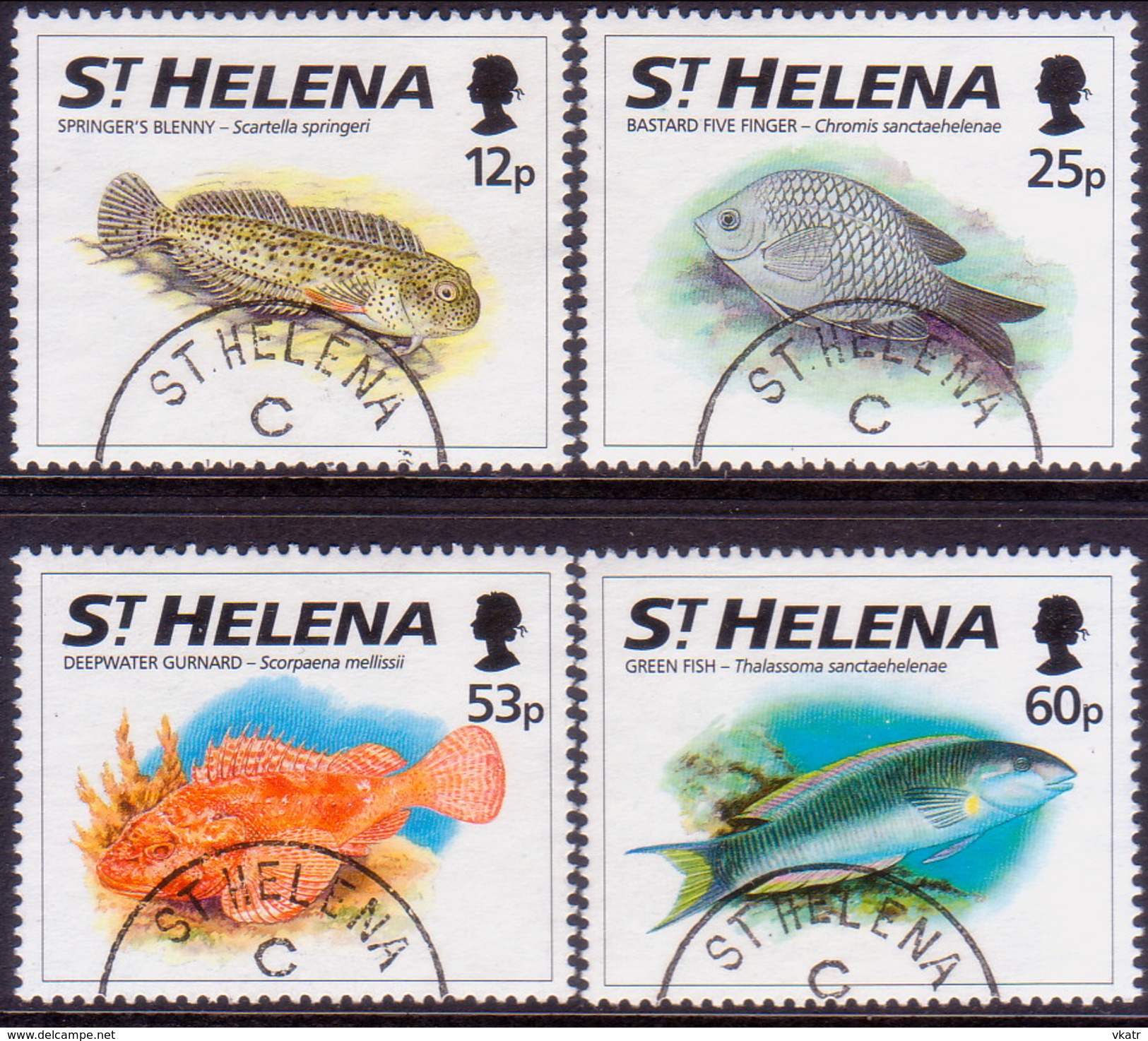 ST HELENA 1994 SG #663-66 Compl.set Used Fishes - Saint Helena Island
