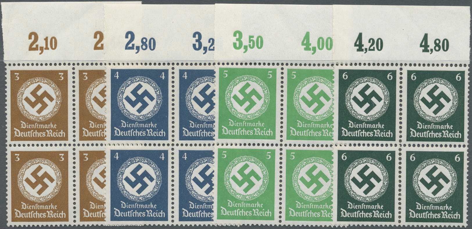 ** Deutsches Reich - Dienstmarken: 1934, 3 - 20 Pfg. Dienstmarken Für Landes- (Regierungs-) Behörden Al - Service