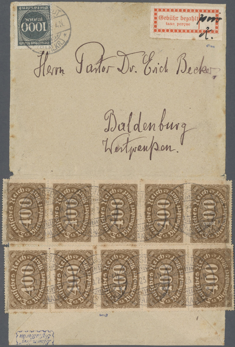 Br Deutsches Reich - Lokalausgaben 1918/23: HALLE (OPD BEZIRK): 1923, Gebührenzettel In Bräunlichrot Mi - Lettres & Documents