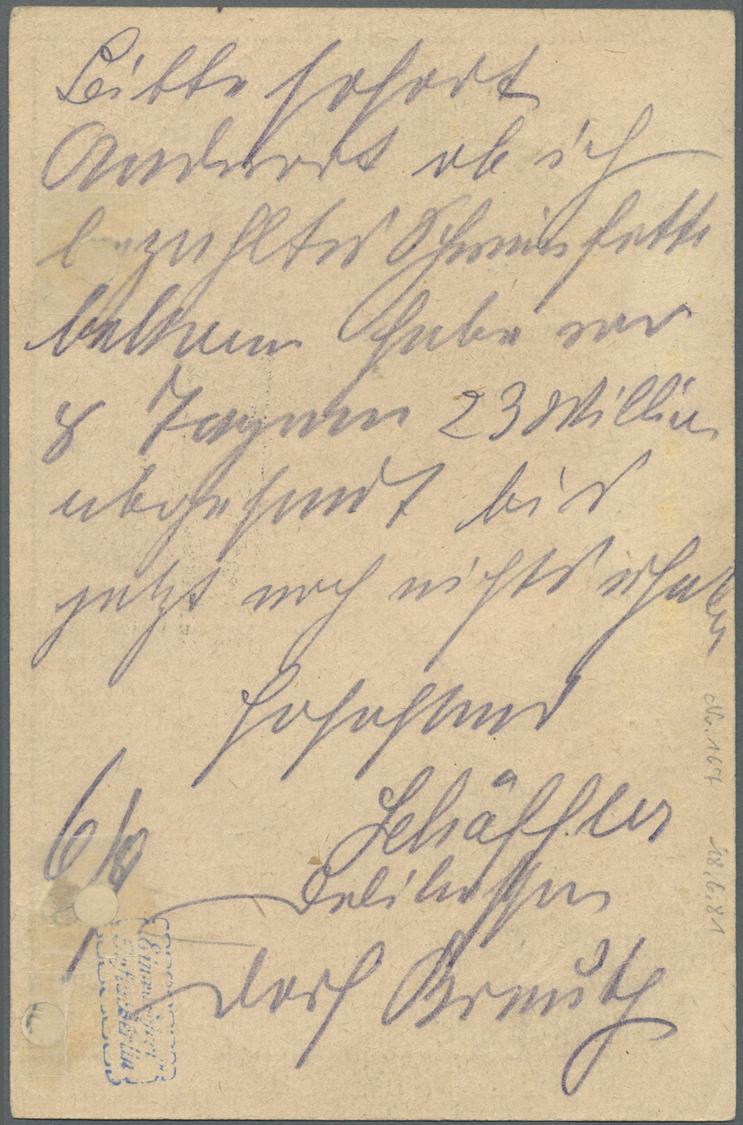 Br Deutsches Reich - Lokalausgaben 1918/23: KREUTH-DORF: 1923, Gebührenzettel "mk Gebuehr Bez." Auf Pos - Lettres & Documents