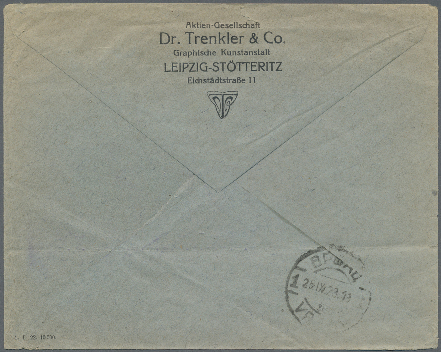 Br Deutsches Reich - Lokalausgaben 1918/23: 1923, OPD LEIPZIG, Firmenbrief Mit Tagesstempel Leipzig-Stö - Lettres & Documents