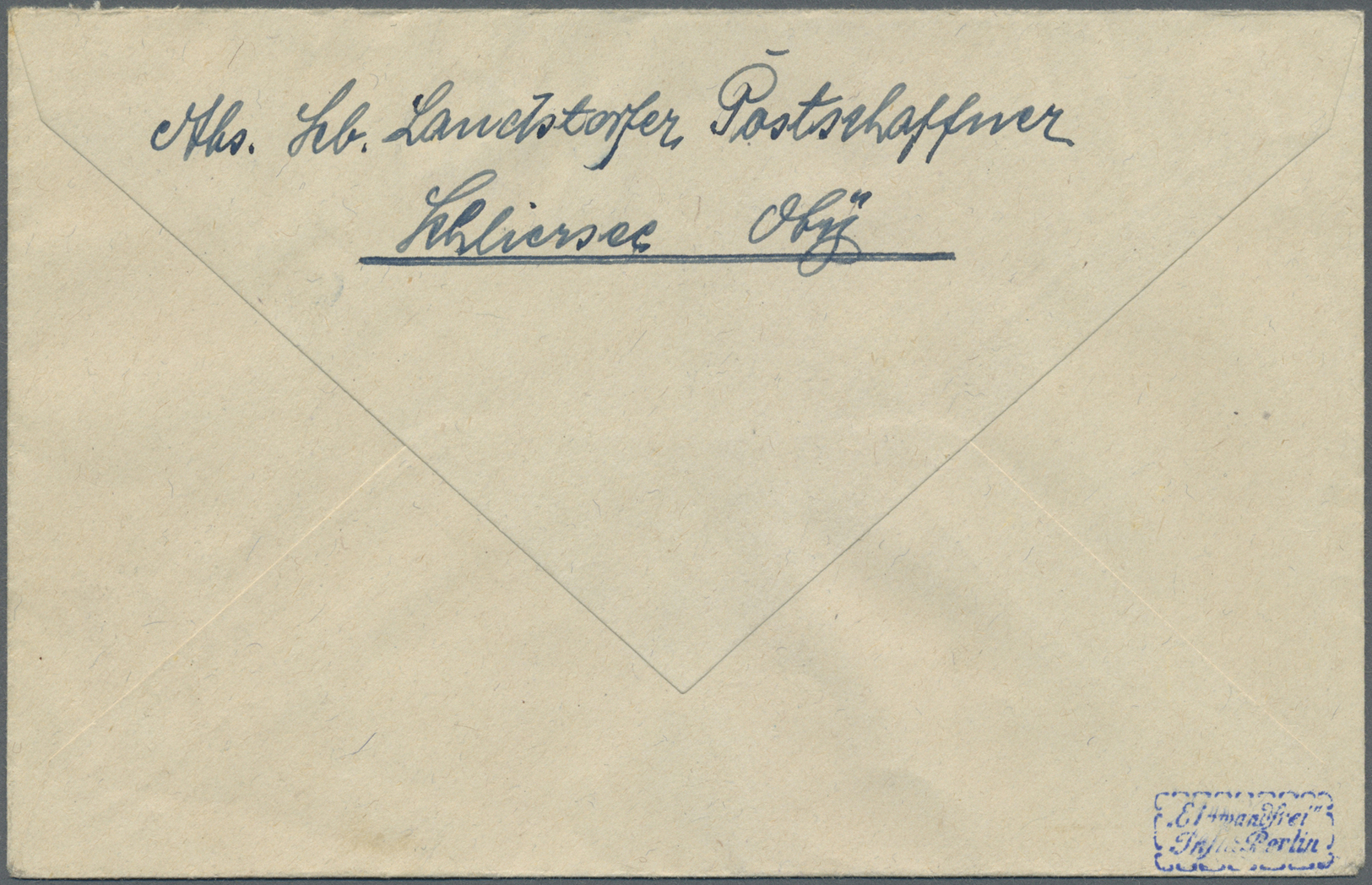 Br Deutsches Reich - Lokalausgaben 1918/23: SCHLIERSEE: 1923, Postsackverschlußzettel Als Gebührenzette - Lettres & Documents