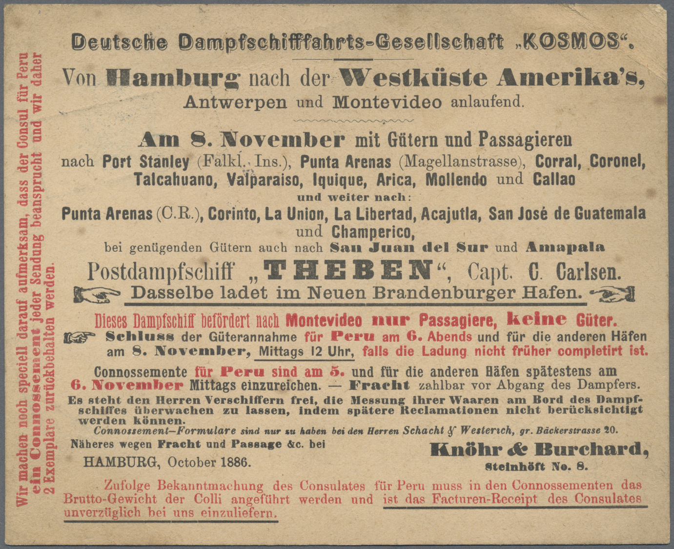 Br Deutsches Reich - Privatpost (Stadtpost): Hamburg - Hammoia: 1886, 2 Pfg. Blau Mit Ra2 "HAMMONIA 24. - Private & Lokale Post