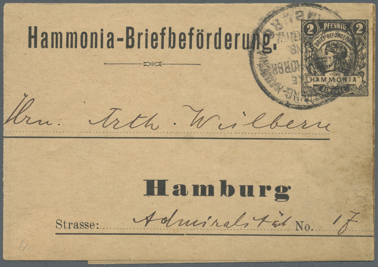 GA Deutsches Reich - Privatpost (Stadtpost): HAMBURG: Hammonia II, Verdier U. Falke, Hammonia 2 Pfg. Sc - Postes Privées & Locales