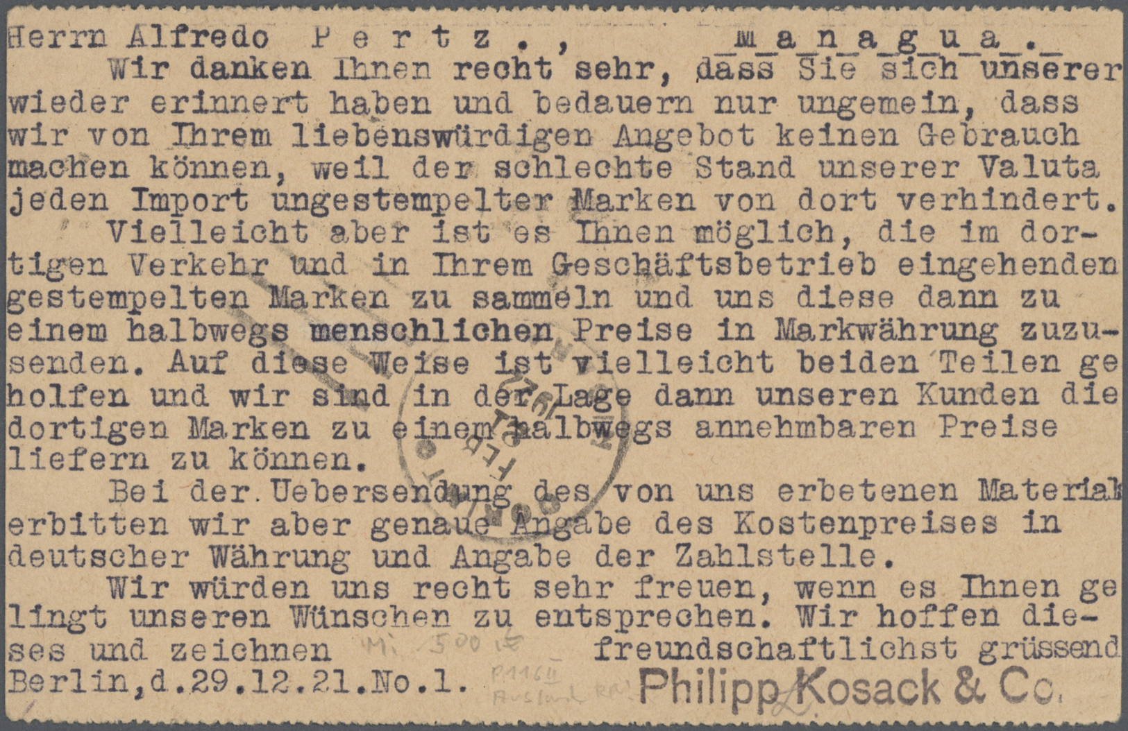 GA Deutsches Reich - Ganzsachen: 1921, Ganzsachenkarte 15 Pfg. Germania Braunlila, Oben Und Unten Gezäh - Autres & Non Classés