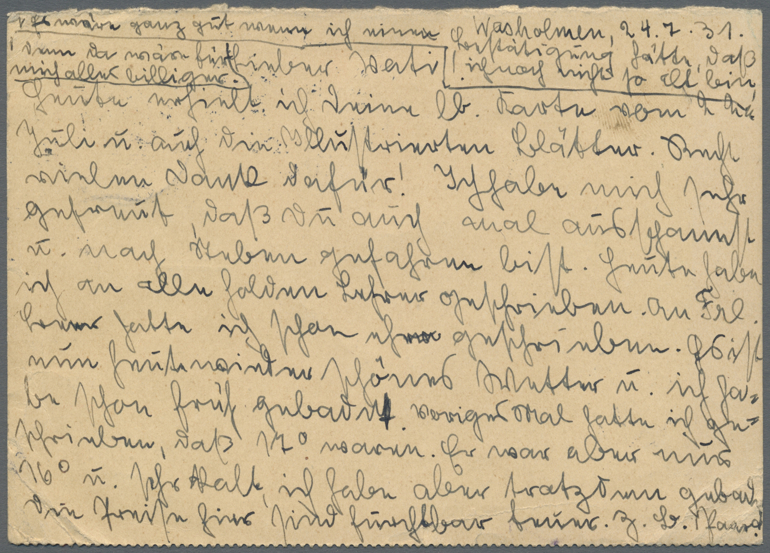 GA Deutsches Reich - Ganzsachen: 1931. Gezähnte Antwortkarte 15 Pf Kant Als Bedarf Aus "Stockholm 25.7. - Autres & Non Classés