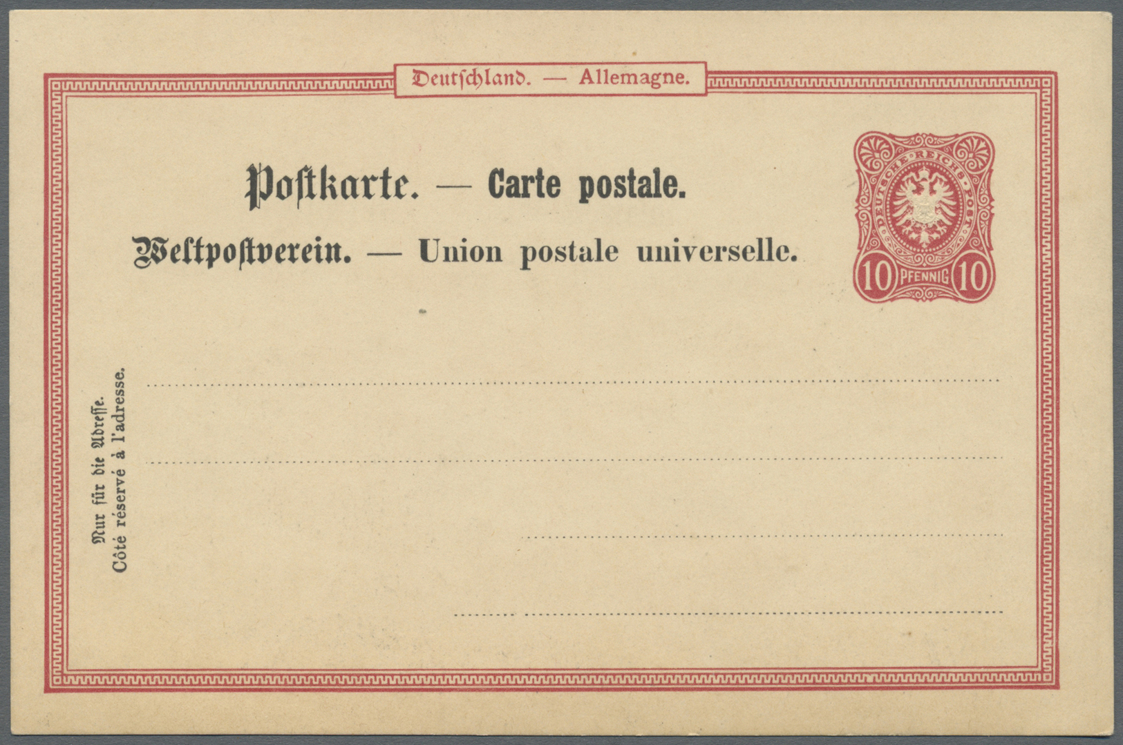 GA Deutsches Reich - Privatganzsachen: 1885 (ca). Privat-Postkarte 10 Pf Ziffer "Gruss Vom Drachenfels" - Andere & Zonder Classificatie