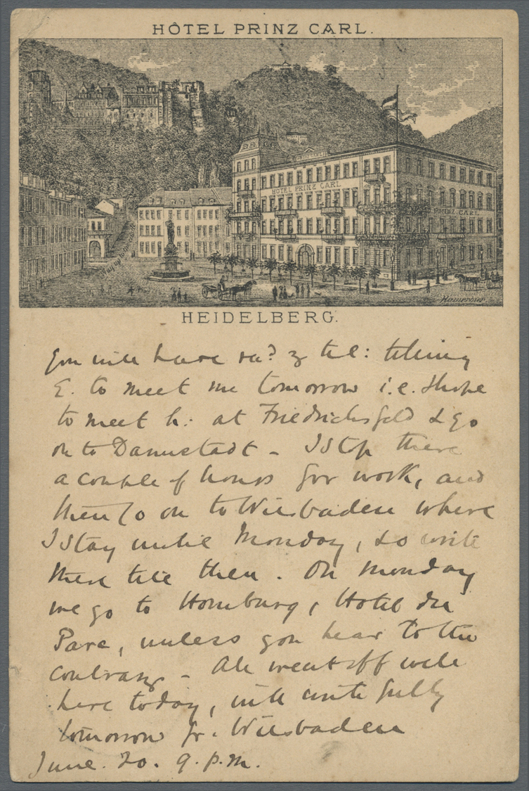 GA Deutsches Reich - Privatganzsachen: 1884. Privat-Postkarte 5 Pf Ziffer "Heidelberg" Mit Rs. Bildzudr - Andere & Zonder Classificatie