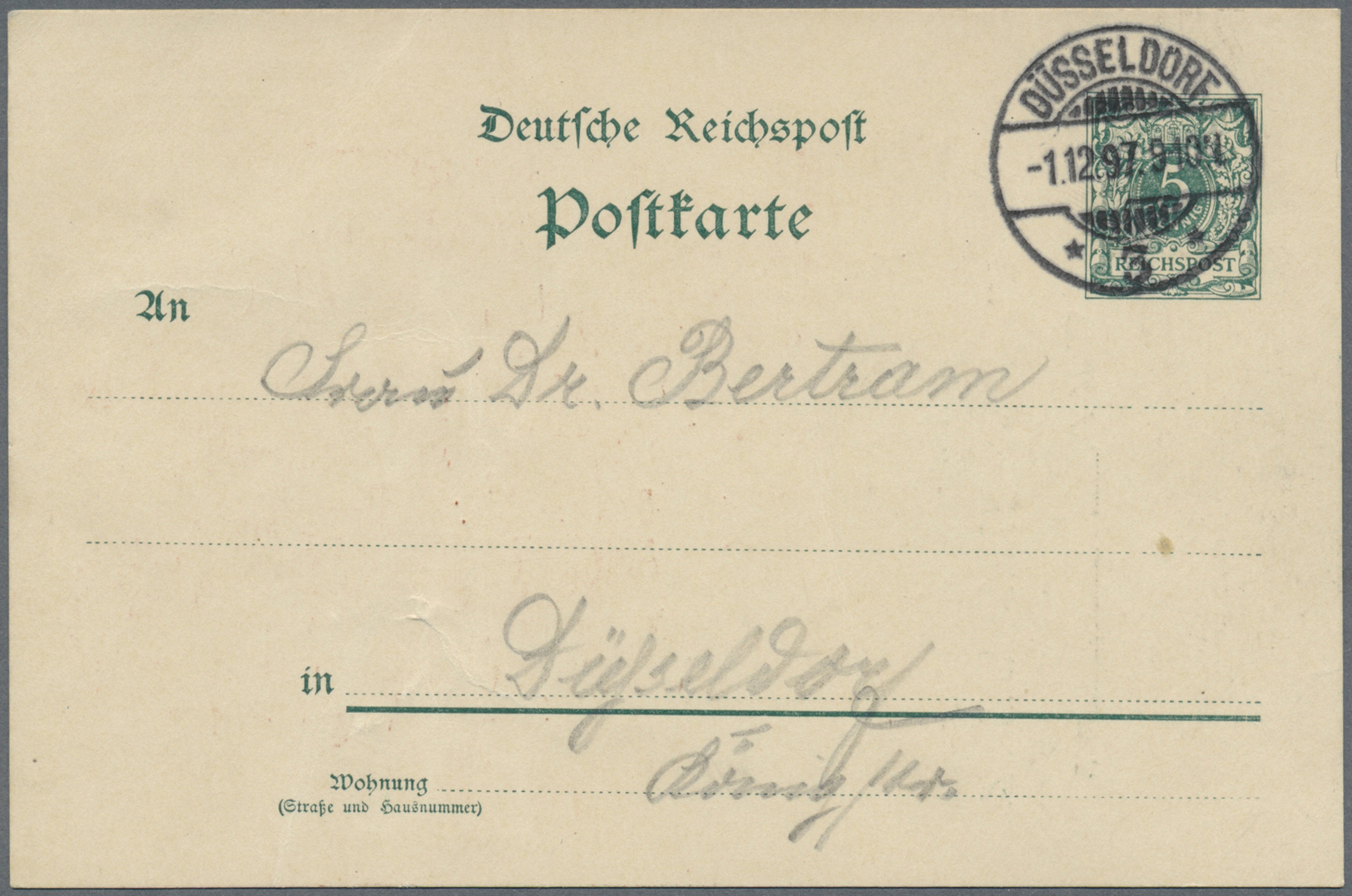 GA Deutsches Reich - Privatganzsachen: 1897, 5 Pfg. Ganzsachenkarte Mit Rückseitigem Bildzudruck "Gruss - Andere & Zonder Classificatie