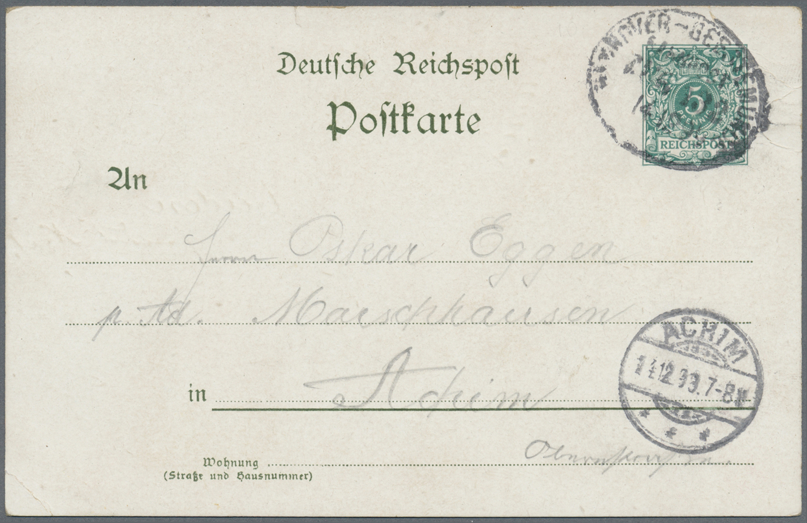 GA Deutsches Reich - Privatganzsachen: 1899, 5 Pfg. Privat-Ganzsachenkarte "10 Deutsche Trachten Der Ge - Andere & Zonder Classificatie