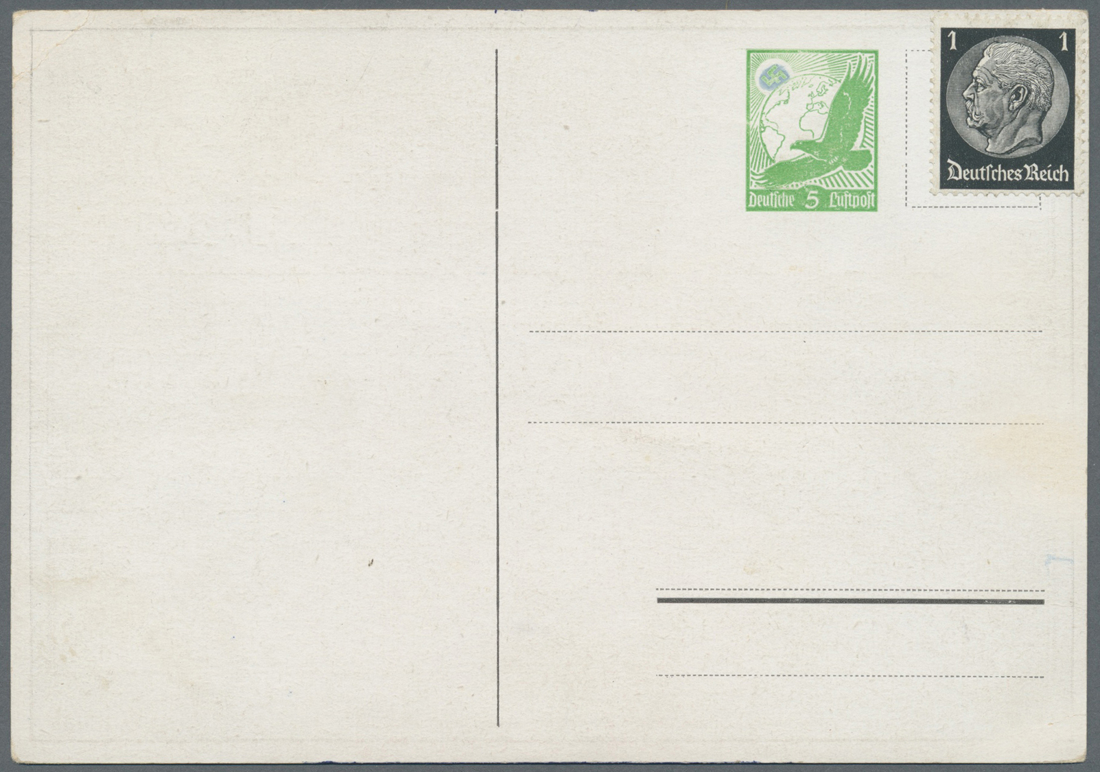 GA Deutsches Reich - Privatganzsachen: 1936, Dt. Reich, Privat-Postkarte 5 Pf Luftpost "Mein Lommatzsch - Altri & Non Classificati