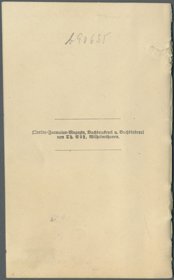 Deutsches Reich - Besonderheiten: 1911/1912:  Kaiserliche Marine Überweisungsnationale II. Matrosend - Autres & Non Classés