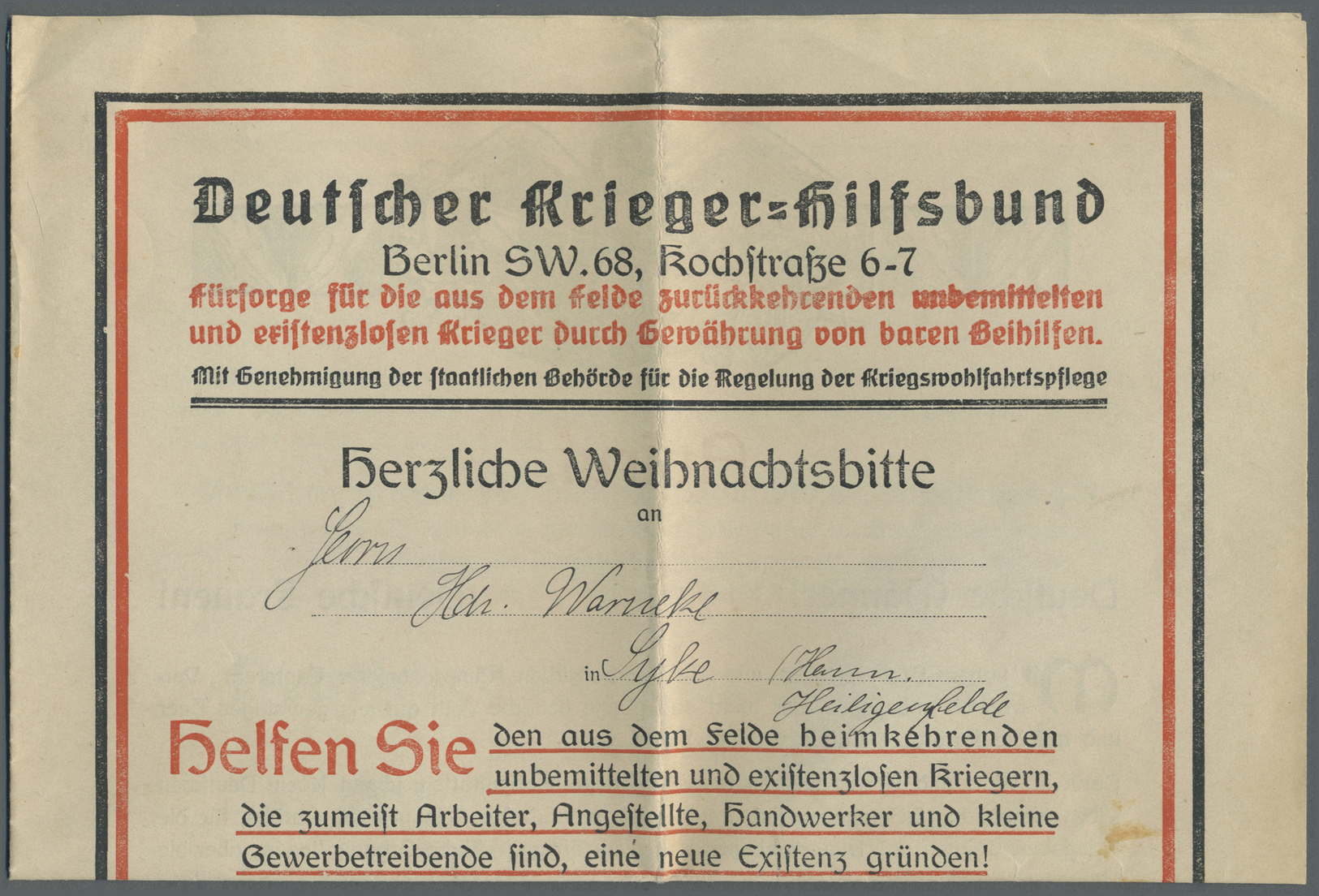 Br Deutsches Reich - Besonderheiten: 1916, Großformatiger Drucksachenumschlag Mit Kaiseradler "D. K. H. - Autres & Non Classés