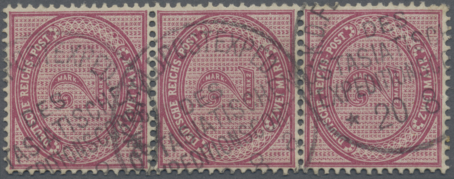 O Deutsche Post In China - Vorläufer: 1901. 2 Mk. Lilakarmin, Senkrechter Dreierstreifer, Schön Entwer - China (kantoren)