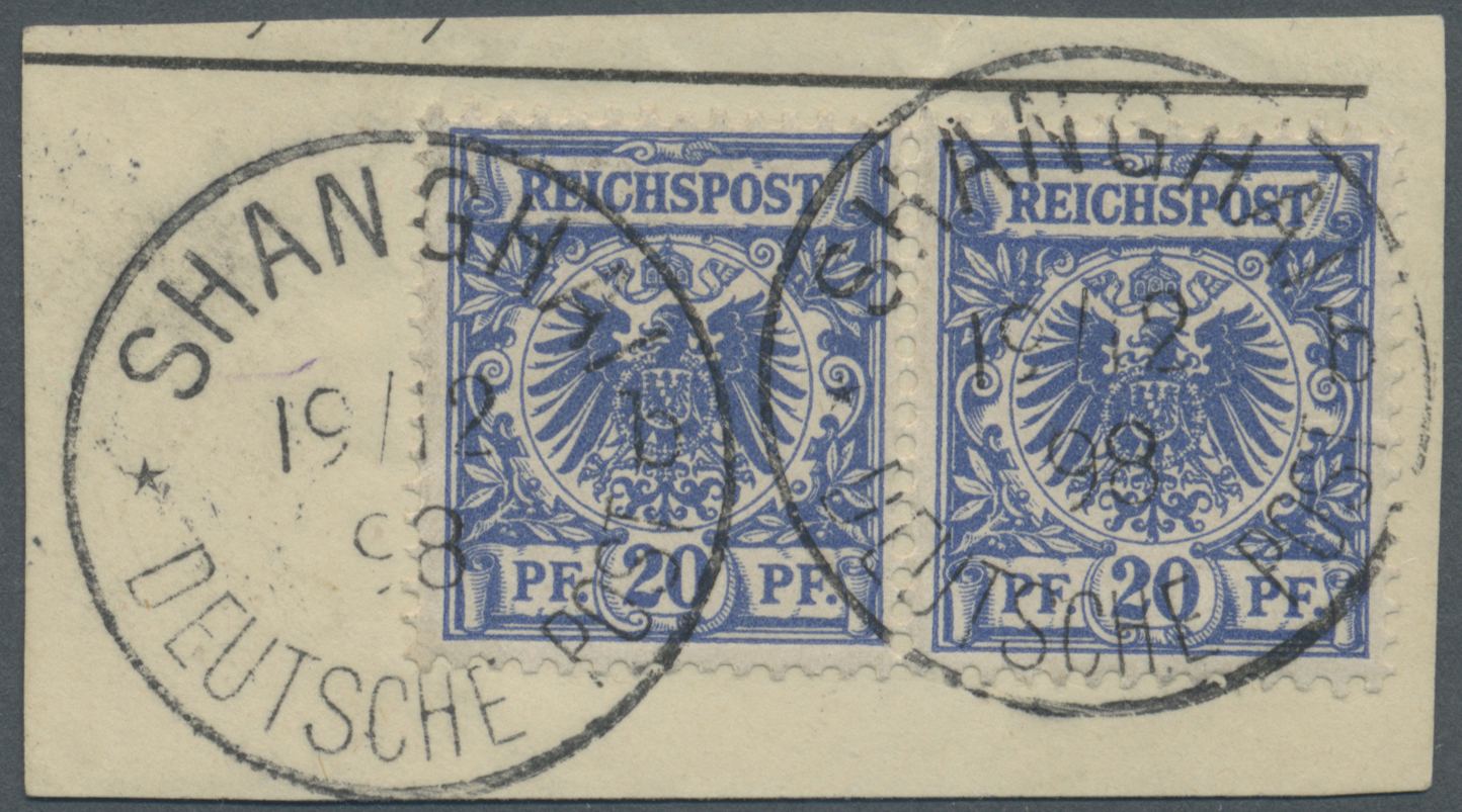 Brfst Deutsche Post In China - Mitläufer: 1898, 20 Pfg Violettultramarin, Waagerechtes Paar, Mit Dem Sehr - Chine (bureaux)
