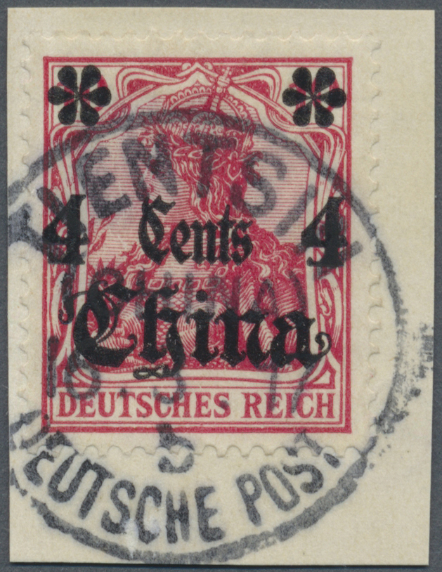 Brfst Deutsche Post In China: 1917, Sauberes Briefstück Mit Letzttags-Entwertung Der D.P. In China 16.3.19 - Chine (bureaux)