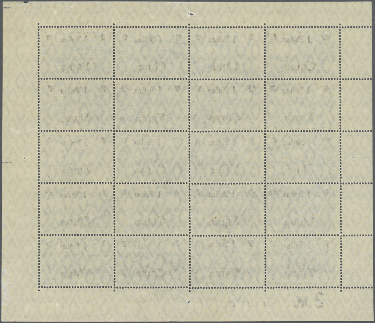 ** Deutsche Post In China: 1919, Postfrischer Bogen Des 1 Dollar Wertes Kriegsdruck Inkl. Abart: Abstan - Chine (bureaux)