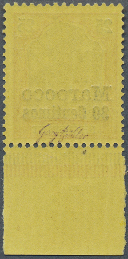 ** Deutsche Post In Marokko: 1903. 30 C Auf 25 Pf Rötlichorange/schwarz Auf Hellgelb "Marocco" Als Post - Marokko (kantoren)