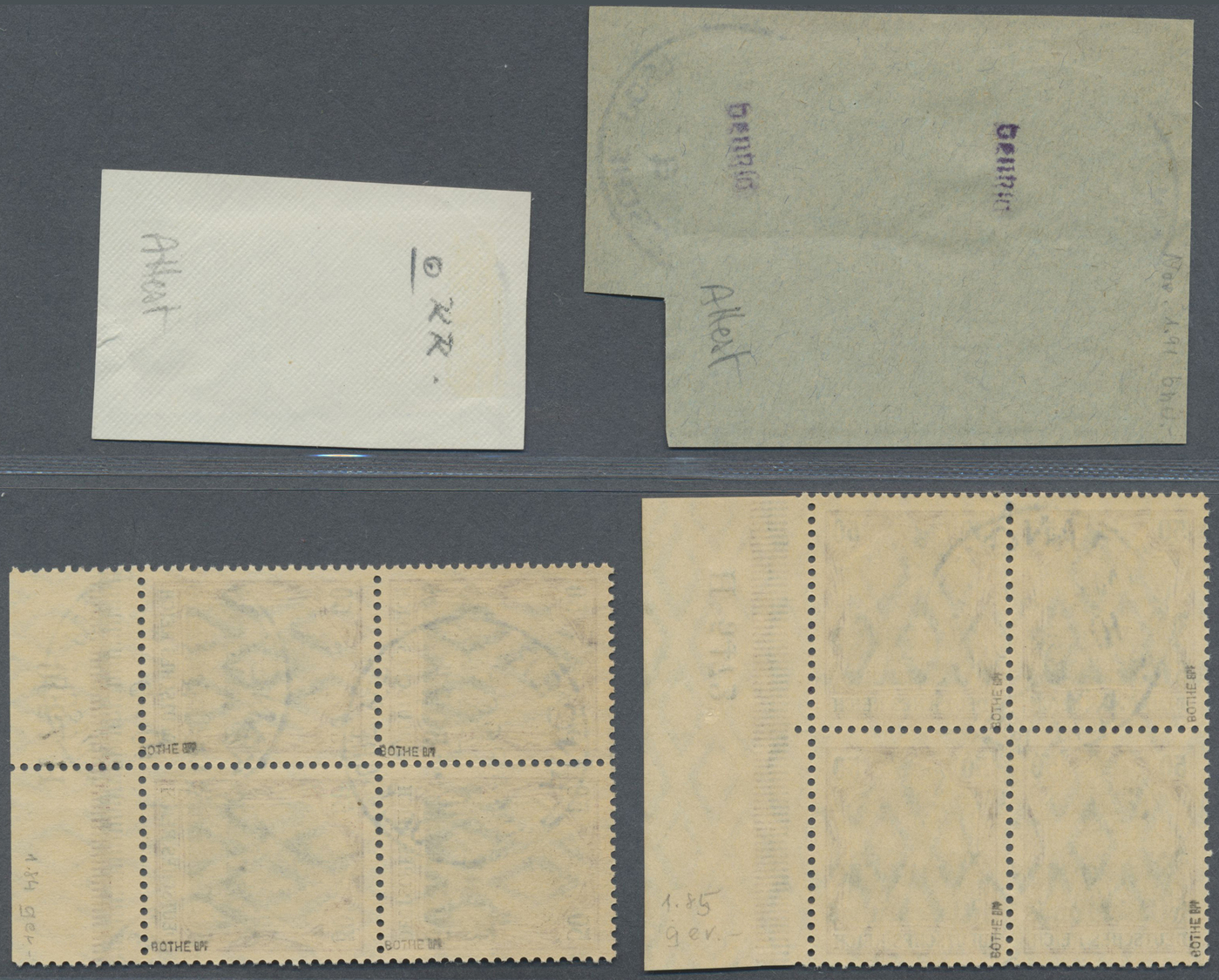 Brfst Deutsche Post In Marokko: 1912, 30 C Auf 25 Pf Und 60 C Auf 50 Pf, Je Zwei Briefstücke Mit HAN, "ech - Marokko (kantoren)