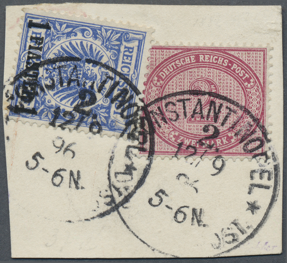 Brfst Deutsche Post In Der Türkei - Vorläufer: 1896. Briefstück Mit Seltener Entwertung "CONSTANTINOPEL 2 - Turkse Rijk (kantoren)