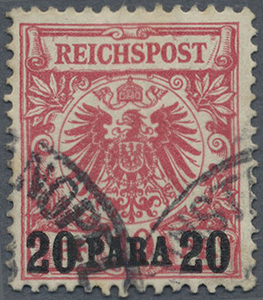 O Deutsche Post In Der Türkei: 20 Pa. UV Dunkelgelb, Sehr Seltene Variante, Gepr. Wiegand BPP - Turquie (bureaux)