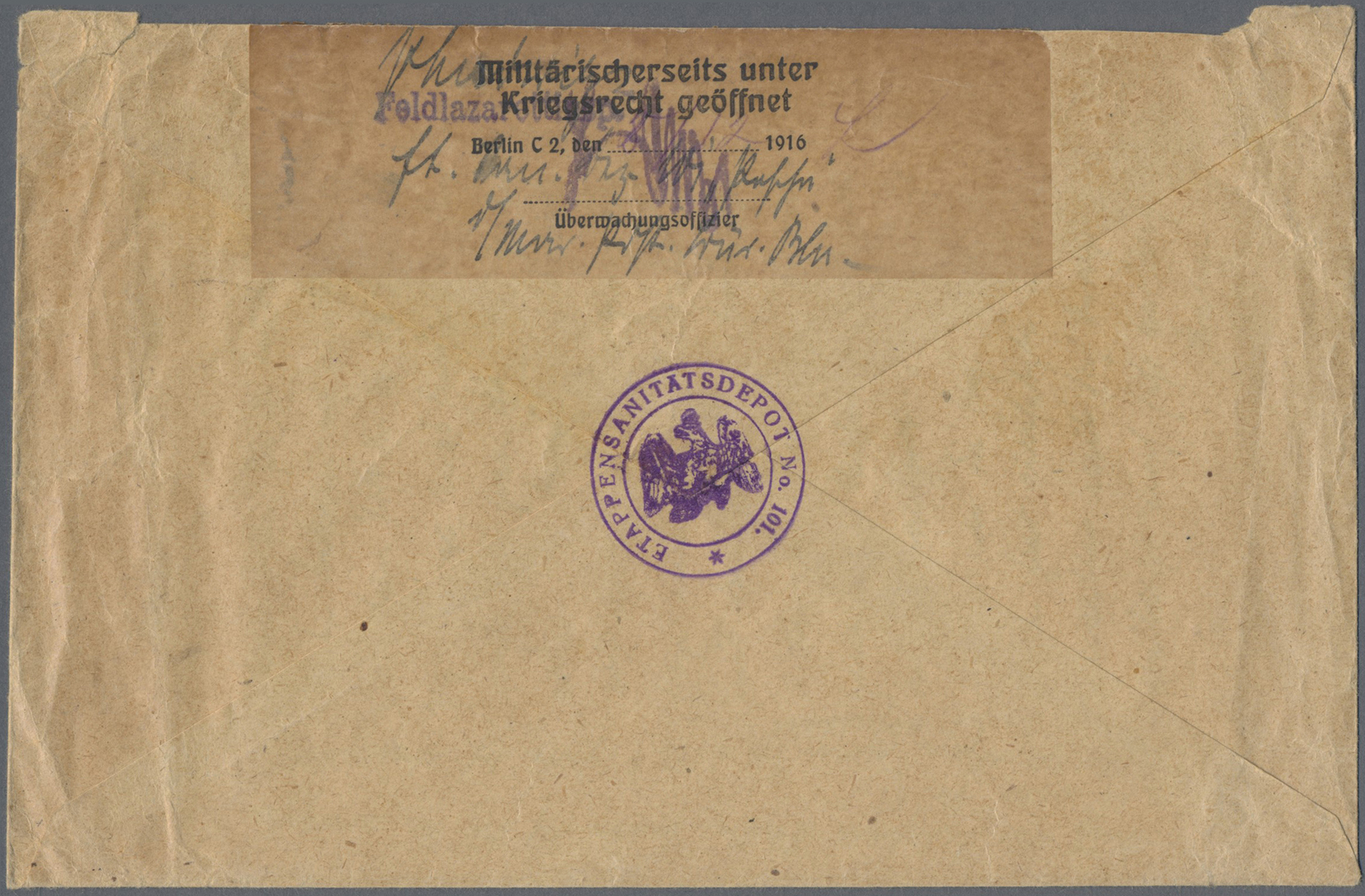 Br Deutsche Post In Der Türkei - Stempel: 1916 (11.11.),  FELDPOST MIL.MISS. BIR-ES-SEBA Auf FP-Brief M - Turkse Rijk (kantoren)