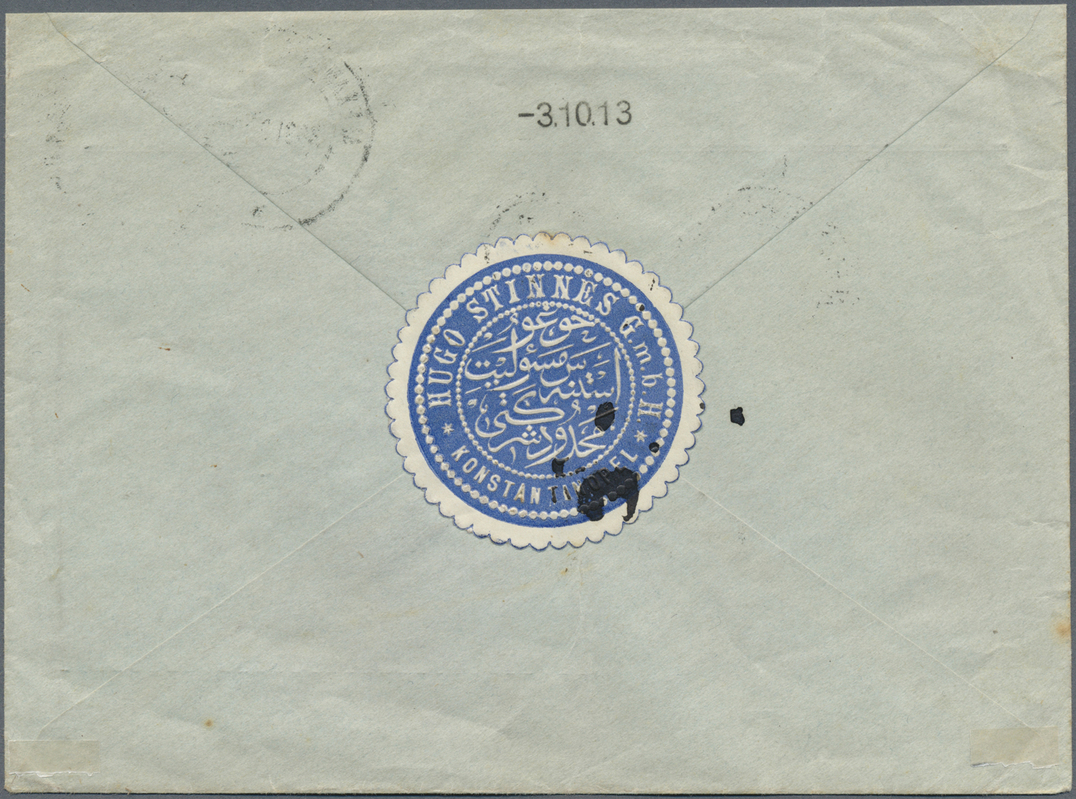 Br Deutsche Post In Der Türkei - Besonderheiten: 1913 (30.9.), Rumänischer Seepoststempel "ALEXANDRIA - - Turkse Rijk (kantoren)