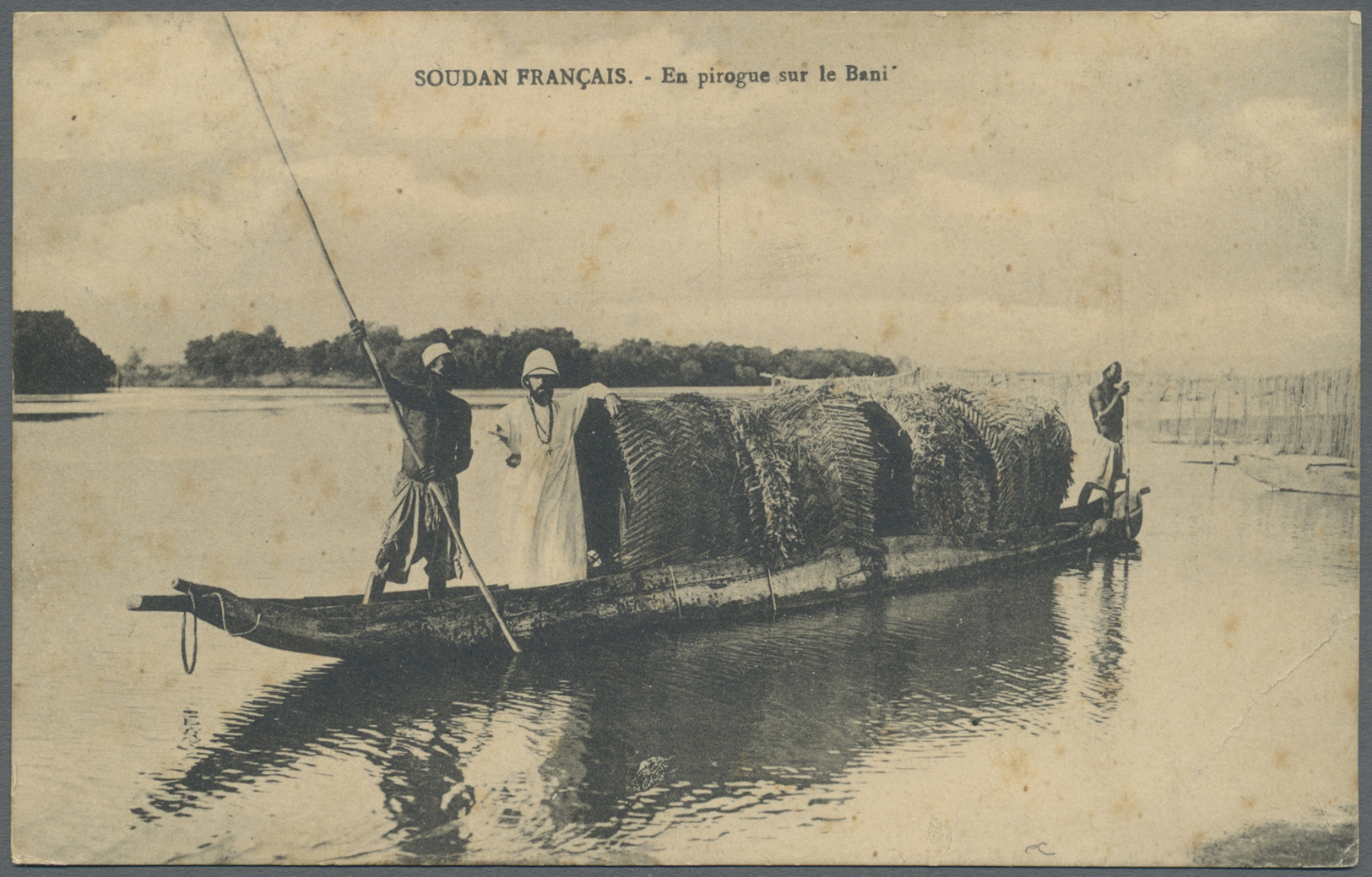 Br Deutsch-Ostafrika: 1913: 7 1/2 Heller Rot "Kaiseryacht" Auf  Ansichtskarte "Barke Auf Dem Bani River - Duits-Oost-Afrika