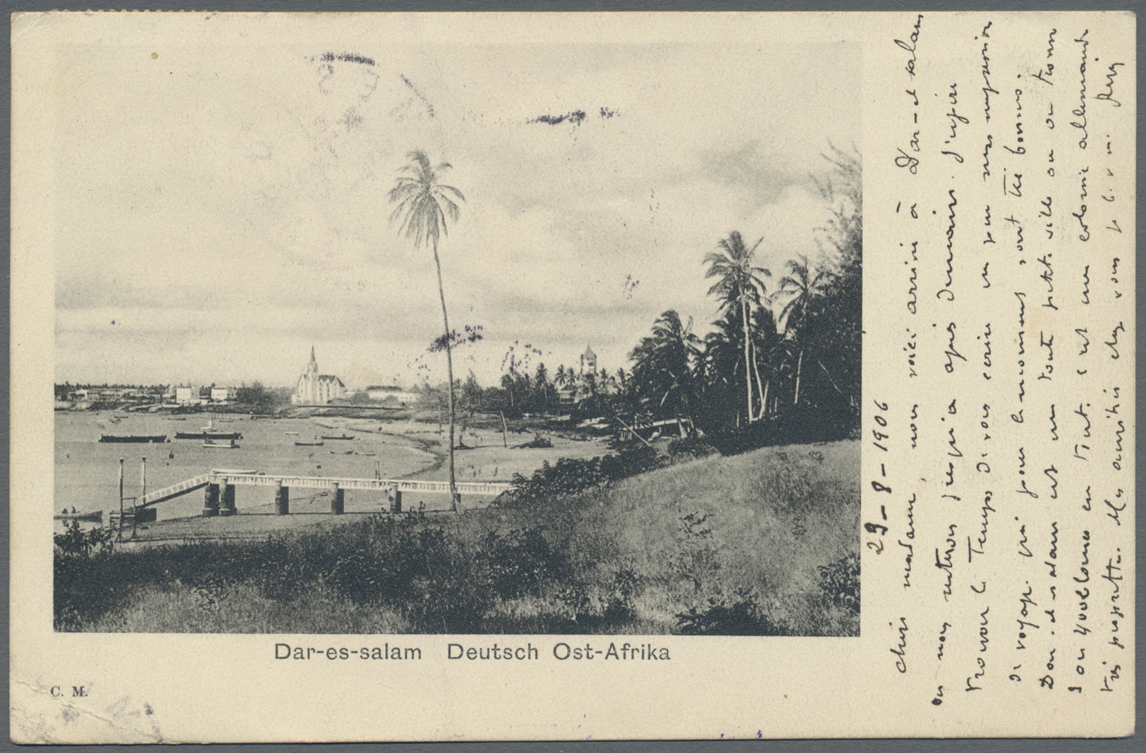 Br Deutsch-Ostafrika: 1906: 7 1/2 Heller Rot übergehend Entwertet Mit Deutsche Seepost  / OSTAFRIKALINI - Afrique Orientale