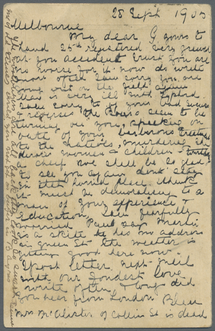 GA Deutsch-Südwestafrika - Ganzsachen: 1905 (30.9.),  10 Pfg. GA-Karte, Antwortteil Der Doppelkarte Mit - Sud-Ouest Africain Allemand