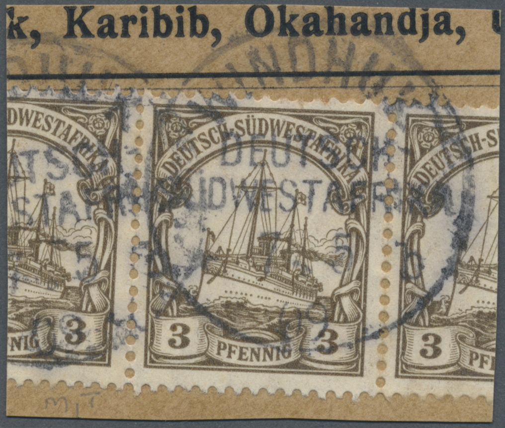 Brfst Deutsch-Südwestafrika - Stempel: "WINDHUK DSWA B 7.5.09", Klar Und Komplett Auf 3 Pfg. Kaiseryacht ( - Sud-Ouest Africain Allemand