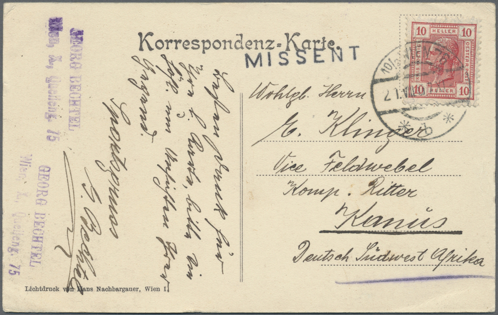 Deutsch-Südwestafrika - Besonderheiten: 1907/08, Lot Von 16 Ansichtskarten Aus 7 Europäischen Länder - Duits-Zuidwest-Afrika
