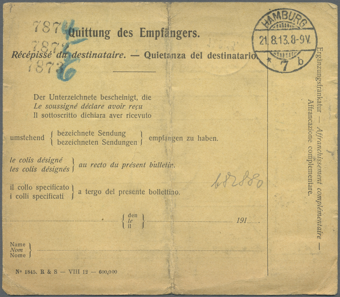 Br Deutsche Kolonien - Kamerun:  1913: Postpaketadresse über 3 Pakete  Von Mannedorf (Schweiz) An Die B - Kameroen