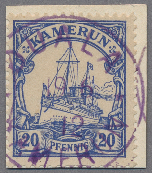 Brfst Deutsche Kolonien - Kamerun - Stempel: BAHNPOST - DUALA  KAMERUN  19 6 12 (violett), Klar Auf Mit Mi - Cameroun