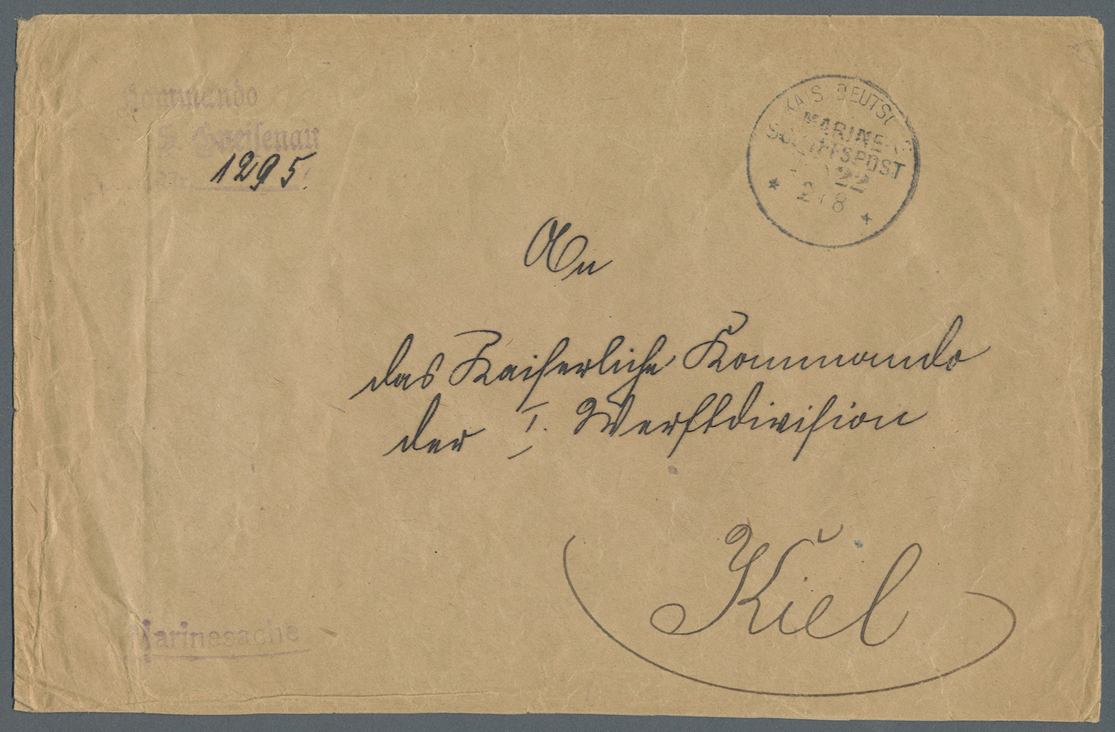 Br Deutsche Kolonien - Karolinen - Besonderheiten: 2.8.1914, Stampless Cover To Germany With "KAIS. DEU - Caroline Islands