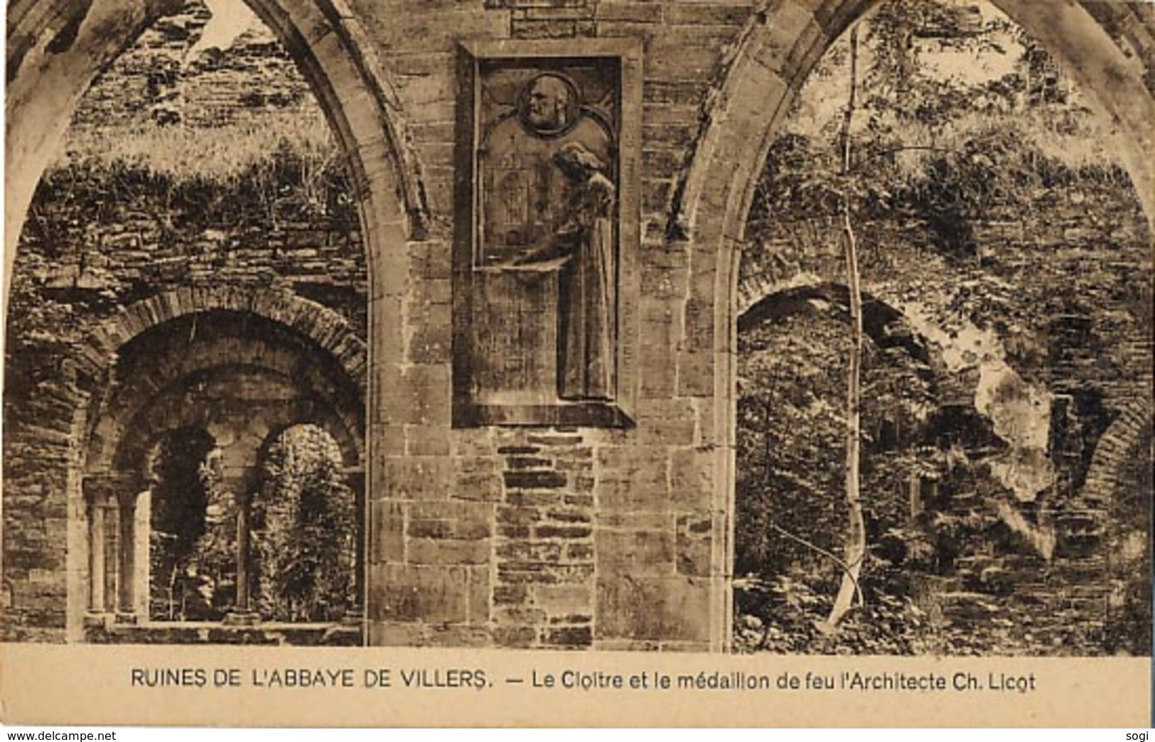 Ruines De L'abbaye De Villers - Le Cloître Et Le Médaillon De Feu L'Architecte CH. Licot V - Villers-le-Bouillet