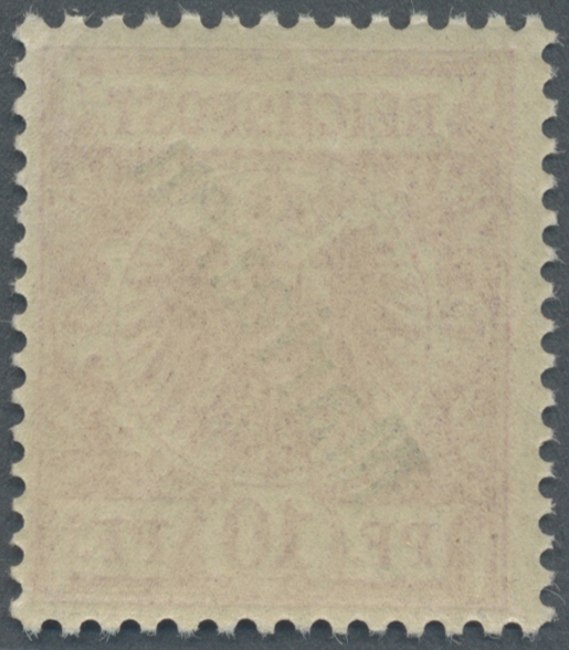 ** Deutsche Kolonien - Marianen: 1900, Freimarken &rdquo;Krone/ Adler&rdquo;, 10 Pf Mit Steilem Aufdruck, Lilarot ( - Mariannes