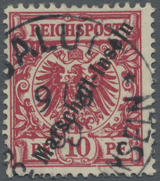 O Deutsche Kolonien - Marshall-Inseln: 1899: 10 Pfg. Krone/Adler Der Berliner Ausgabe In C-Farbe Mit R - Marshall