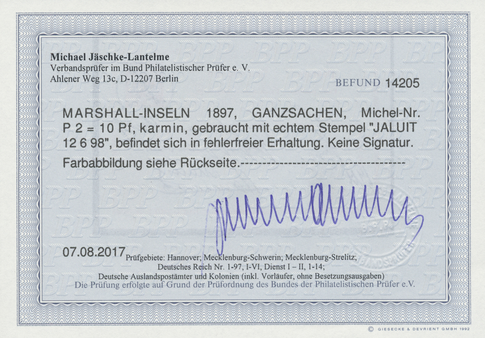 GA Deutsche Kolonien - Marshall-Inseln - Ganzsachen: 1898: 10 Pfg.  Ganzsachenkarte (Mi Nr. P2), Ideal - Marshall